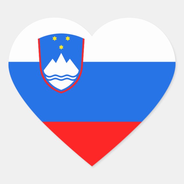 Sticker Cœur Drapeau Slovénie (Devant)