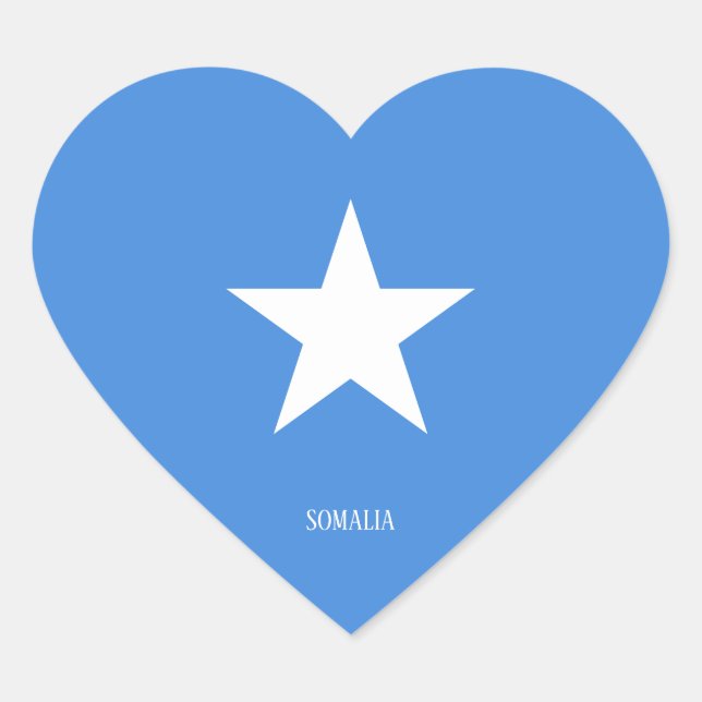 Sticker Cœur Drapeau Somalie Splendide patriotique (Devant)