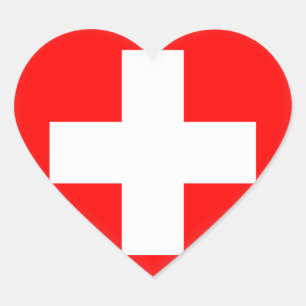 Sticker Cœur Drapeau suisse
