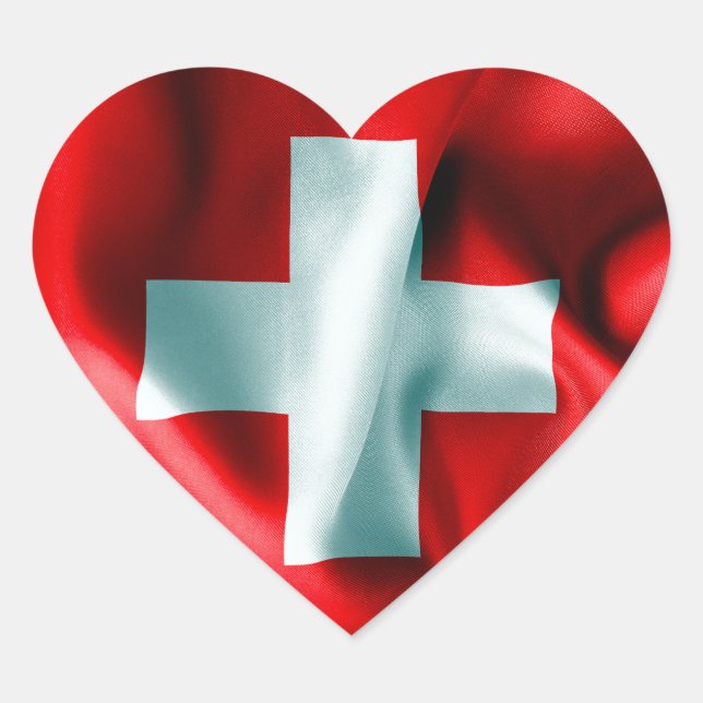 Sticker Cœur Drapeau Suisse (Devant)