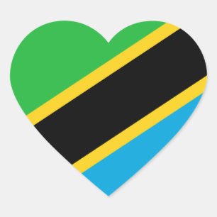Sticker Cœur drapeau tanzanien