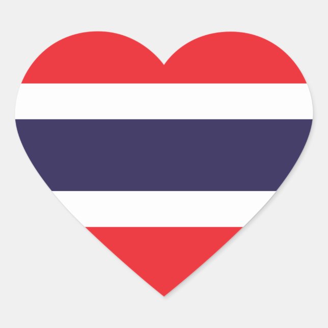 Sticker Cœur Drapeau Thaïlande/Thaïlande (Devant)