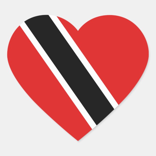 Sticker Coeur Drapeau Trinité-et-Tobago (Devant)