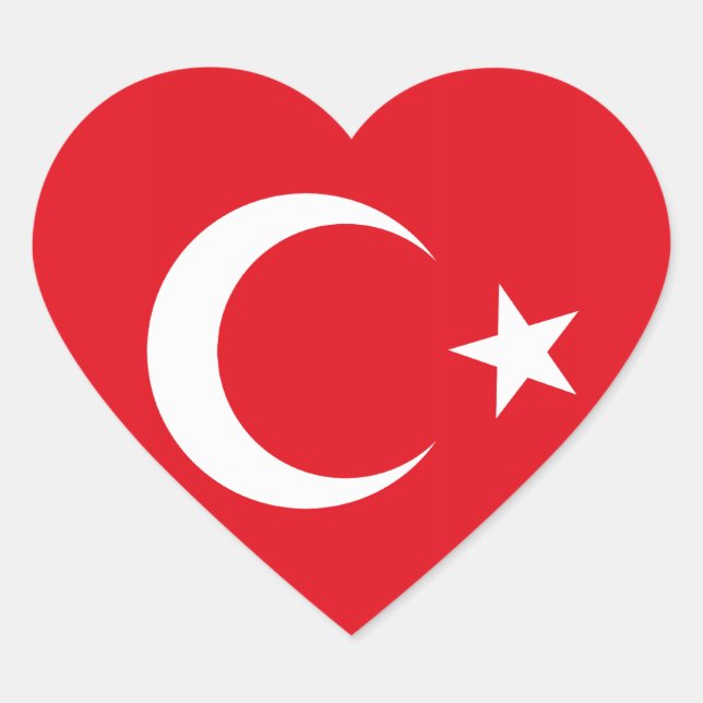 Sticker Coeur Drapeau Turquie (Devant)