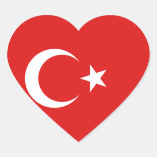 Sticker Coeur Drapeau Turquie