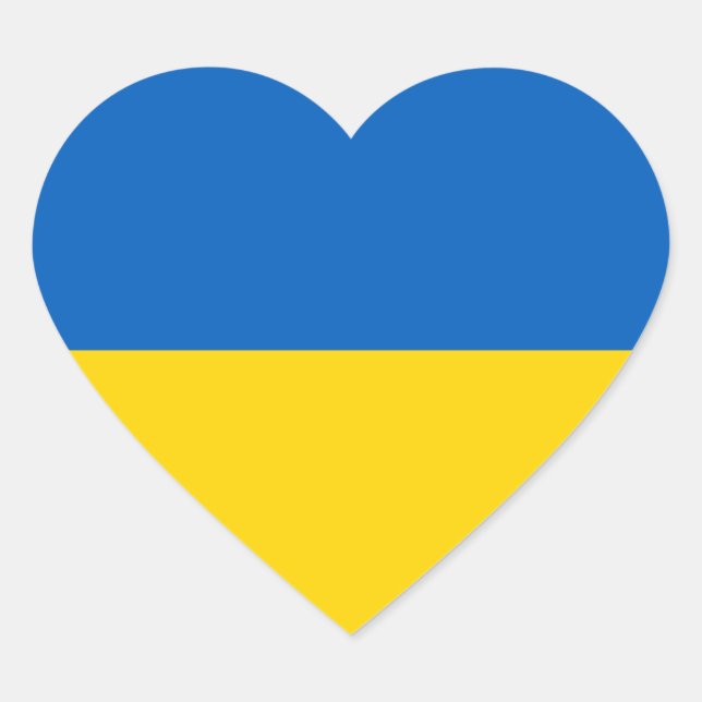 Sticker Cœur Drapeau Ukraine (Devant)