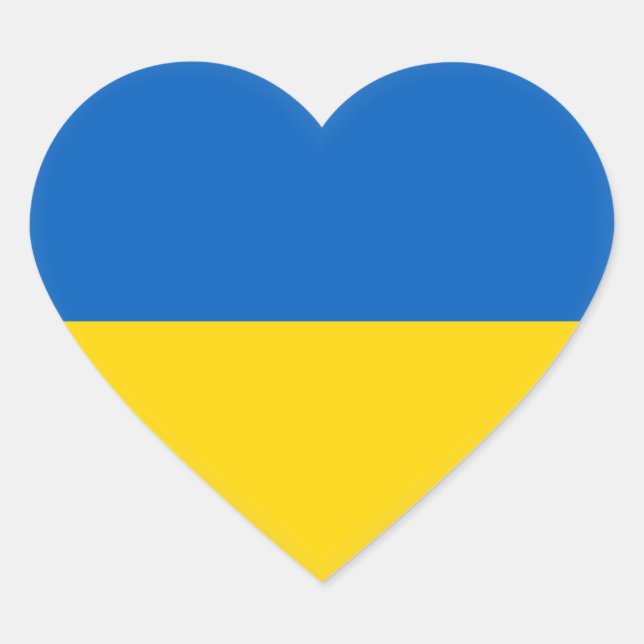 Sticker Cœur Drapeau ukrainien (Devant)