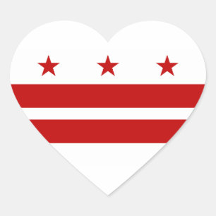 Sticker Cœur Drapeau Washington DC