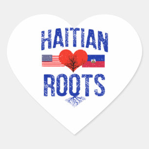 Sticker Cœur Drapeaux haïtiens