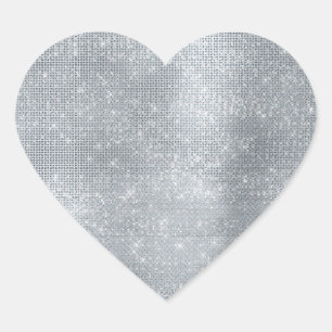 Sticker Cœur Dreamy Glitzy Silver Sparkle