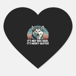 Sticker Cœur Drôle & mignon Sibérie Husky Parties scintillant c