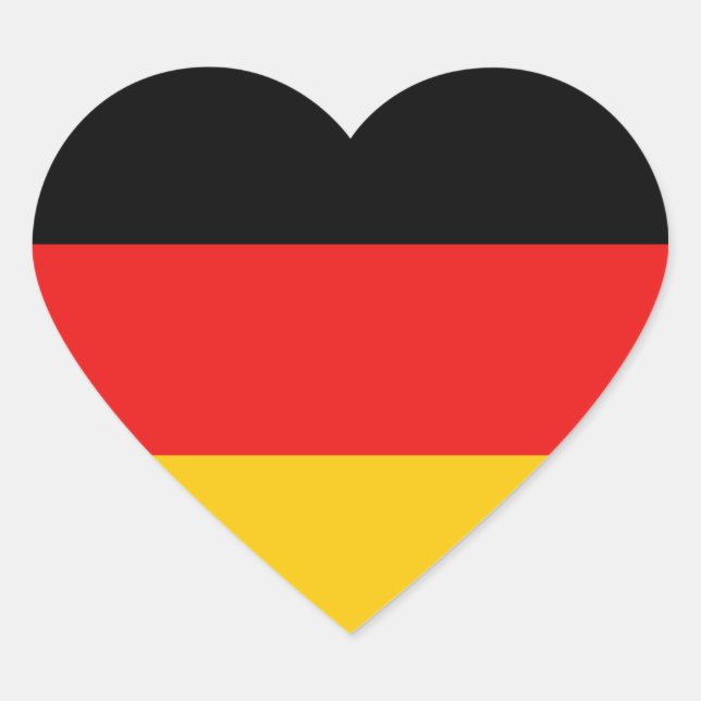 Sticker Coeur du drapeau allemand (Devant)