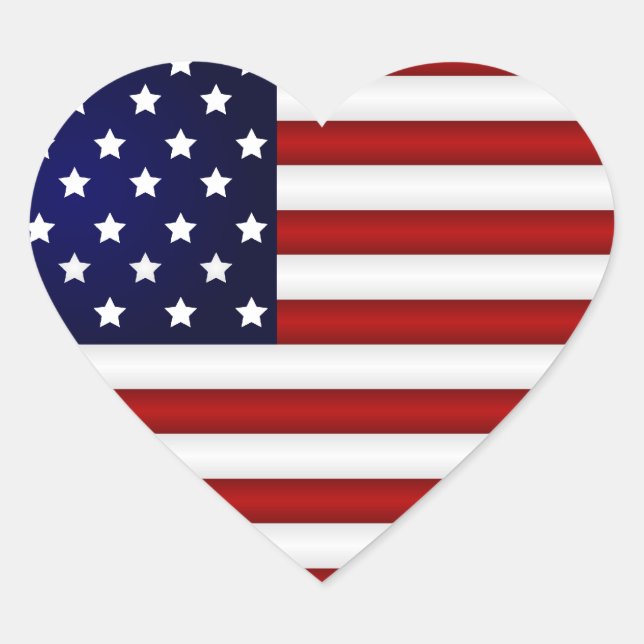Sticker Coeur du drapeau américain (Devant)