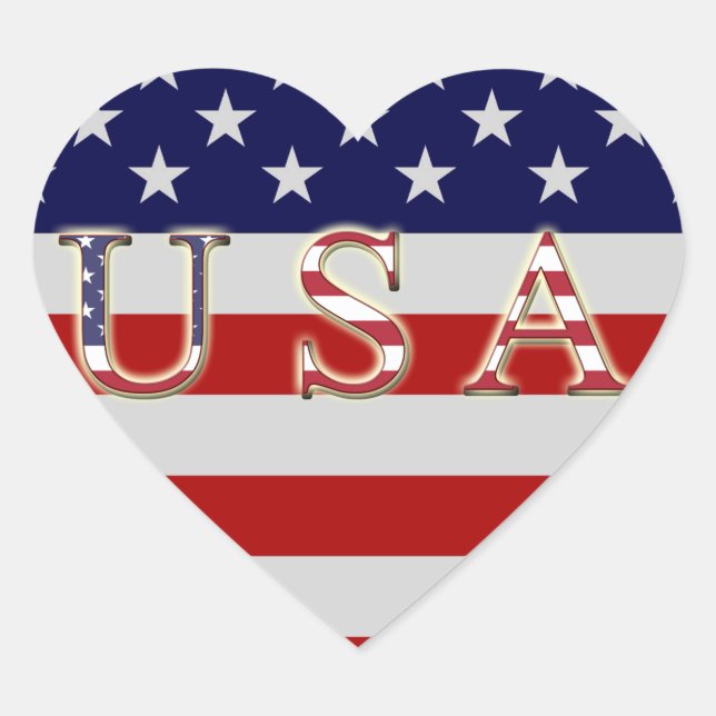 Sticker Coeur du drapeau américain (Devant)