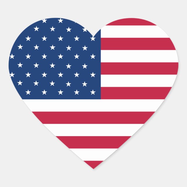 Sticker Coeur du drapeau américain (Devant)