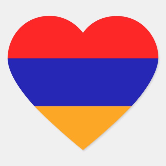 Sticker Coeur du drapeau arménien (Devant)