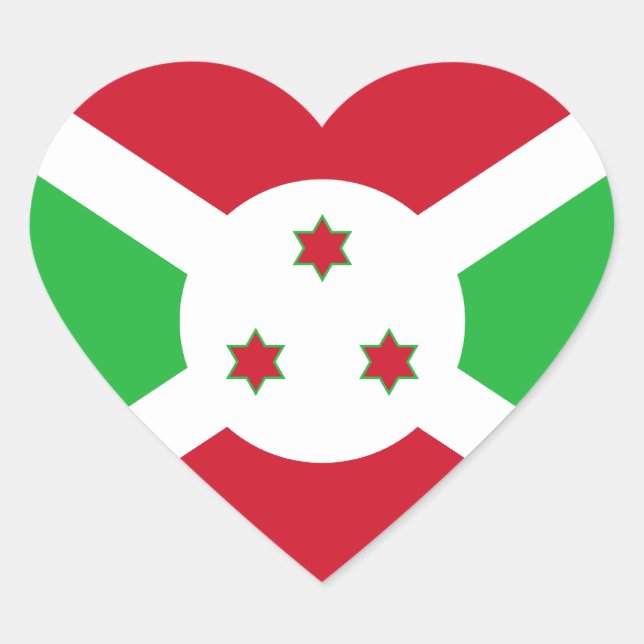 Sticker Coeur du drapeau burundais (Devant)