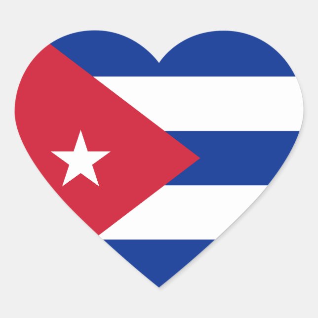Sticker Coeur du drapeau cubain (Devant)
