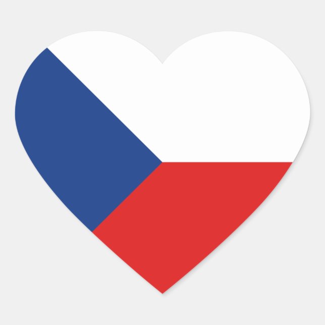 Sticker Coeur du drapeau de la Tchéquie (Devant)