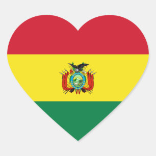 Sticker Coeur du drapeau de l'État de Bolivie