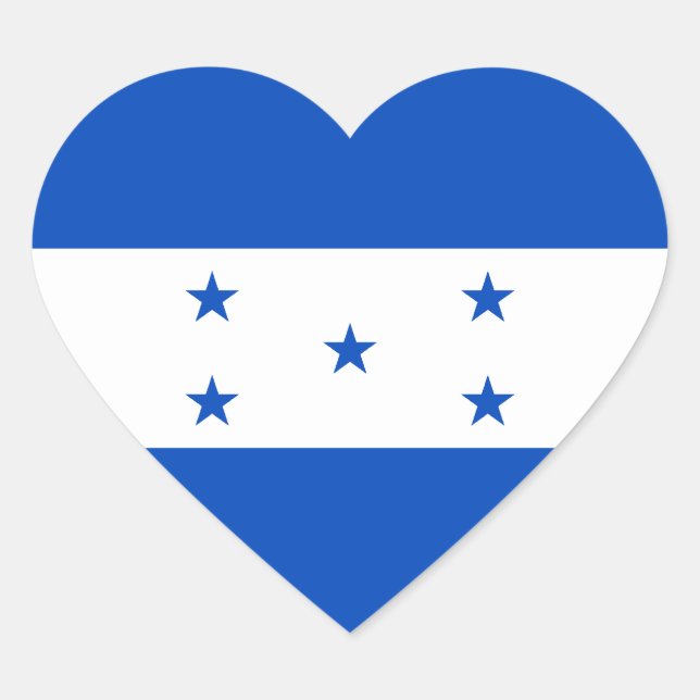 Sticker coeur du drapeau du Honduras (Devant)