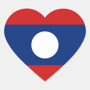 Sticker Coeur du drapeau du Laos