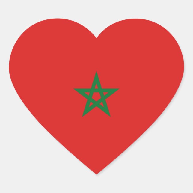Sticker Coeur du drapeau du Maroc (Devant)
