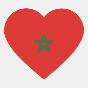 Sticker Coeur du drapeau du Maroc