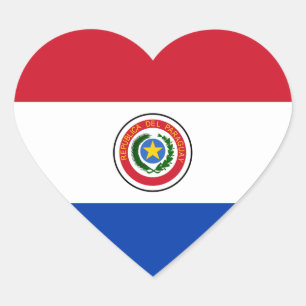 Sticker Coeur du drapeau du Paraguay