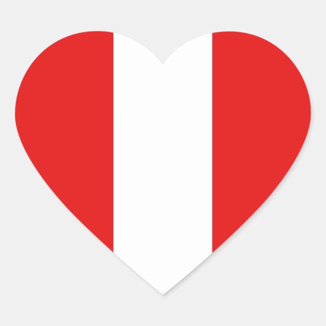 Sticker Coeur du drapeau du Pérou (Devant)