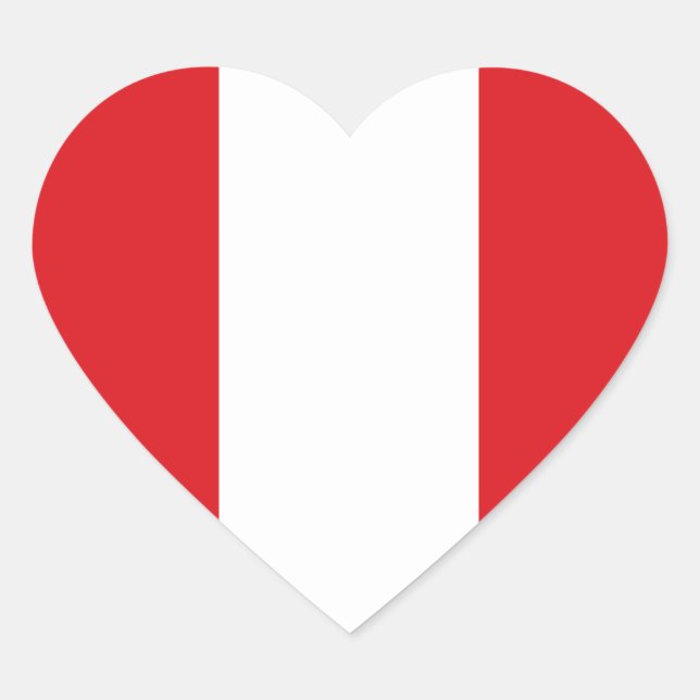 Sticker Coeur du drapeau du Pérou (Devant)