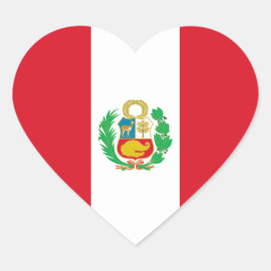 Sticker Coeur du drapeau du Pérou
