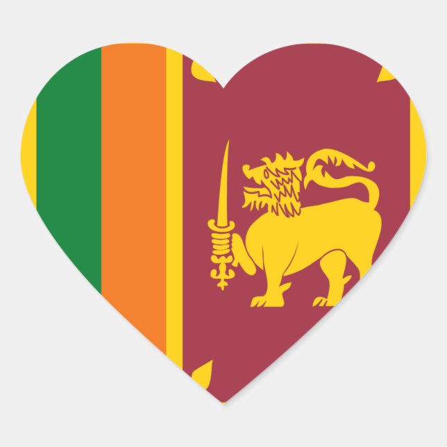 Sticker Coeur du drapeau du Sri Lanka (Devant)