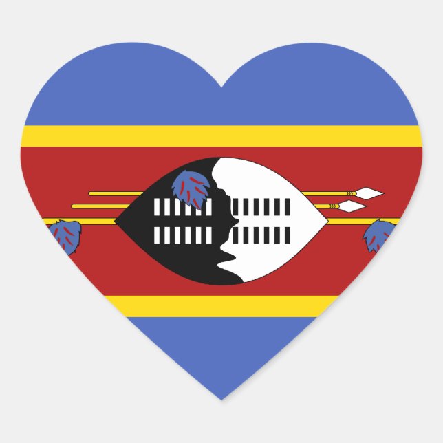 Sticker coeur du drapeau du Swaziland (Devant)