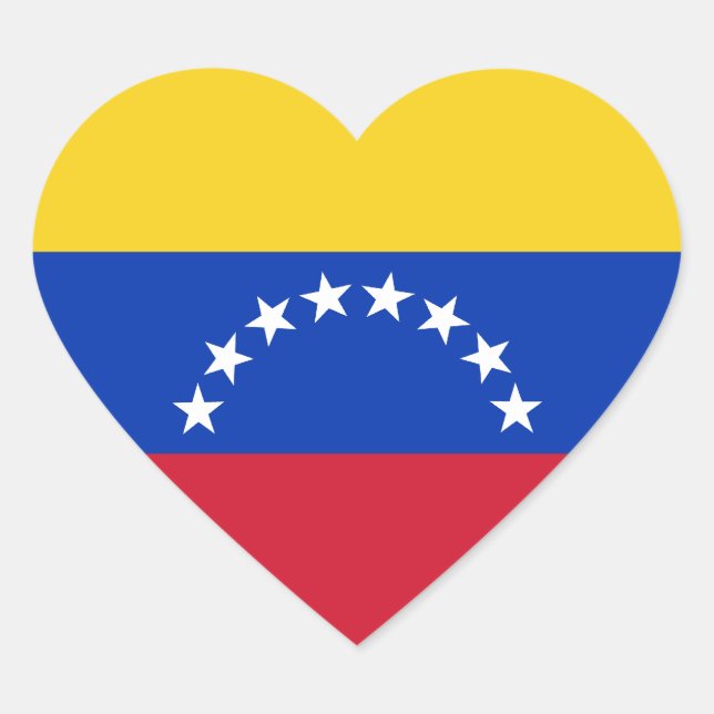 Sticker Coeur du drapeau du Venezuela (Devant)