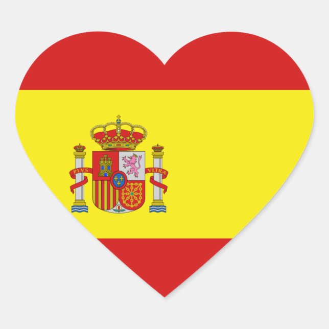 Sticker Coeur du drapeau espagnol (Devant)