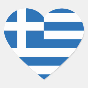 Sticker Coeur du drapeau grec