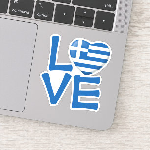 Sticker Coeur du drapeau grec