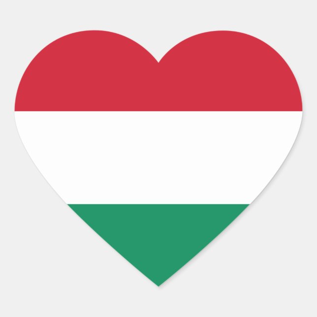 Sticker Coeur du drapeau hongrois (Devant)