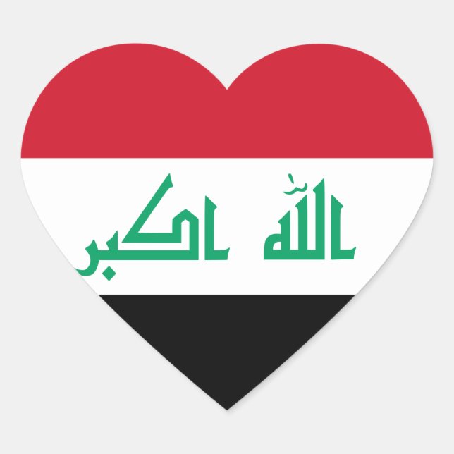 Sticker Coeur du drapeau irakien (Devant)