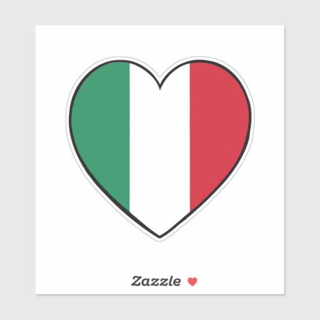Sticker Coeur du drapeau italien (Feuille)