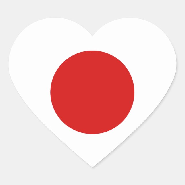 Sticker Coeur du drapeau japonais (Devant)