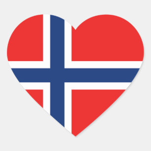 Sticker Coeur du drapeau norvégien