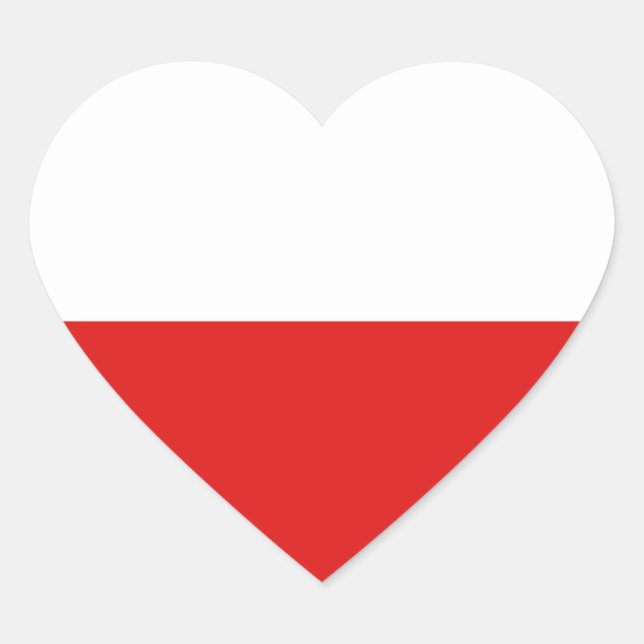 Sticker Coeur du drapeau polonais (Devant)