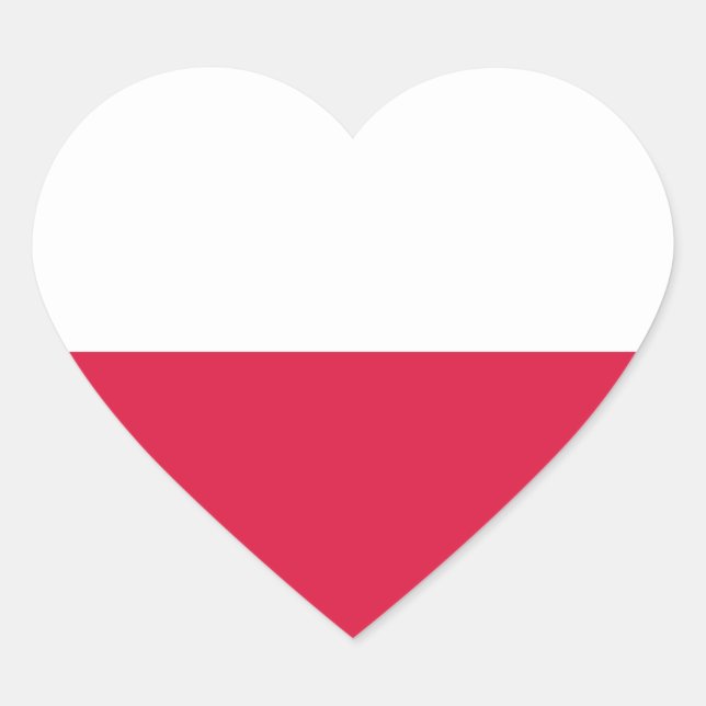 Sticker Coeur du drapeau polonais (Devant)