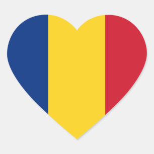 Sticker Coeur du drapeau roumain