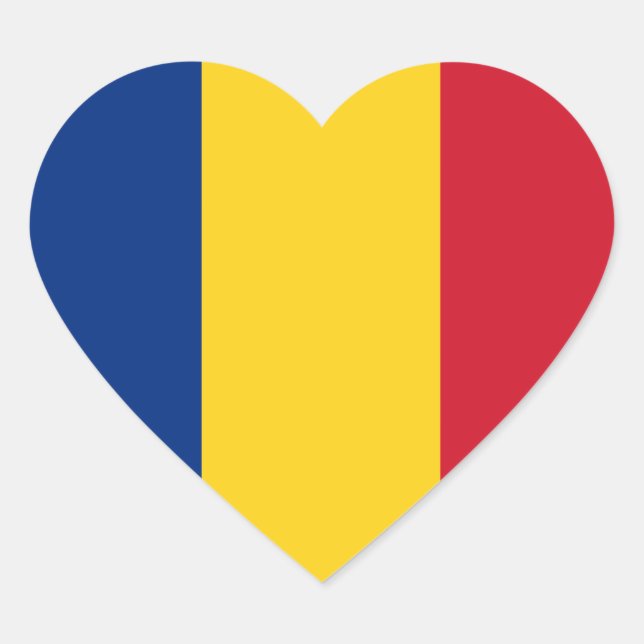 Sticker Coeur du drapeau roumain (Devant)