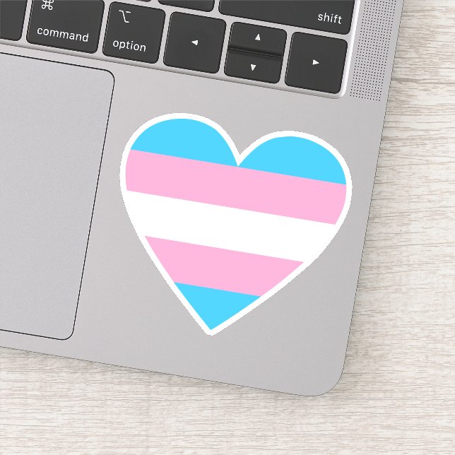 Sticker Coeur du drapeau transgenre (Détail)