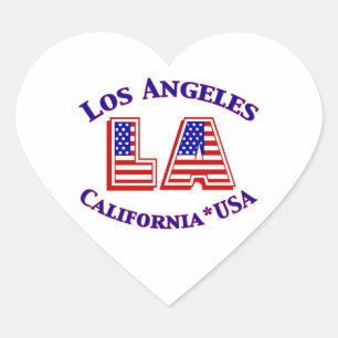 Sticker Coeur du logo patriotique Los Angeles USA
