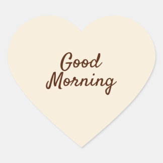 Sticker Coeur du matin - Design Beige minimal